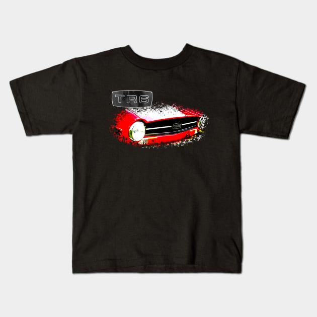 Triumph TR6 1970s British classic car elements with badge Kids T-Shirt by soitwouldseem